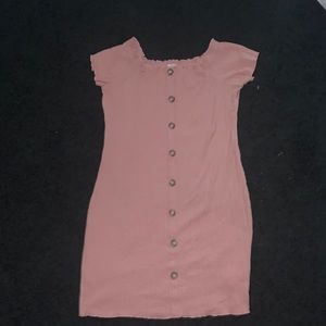 Pink button dress. Never worn. Size XL.